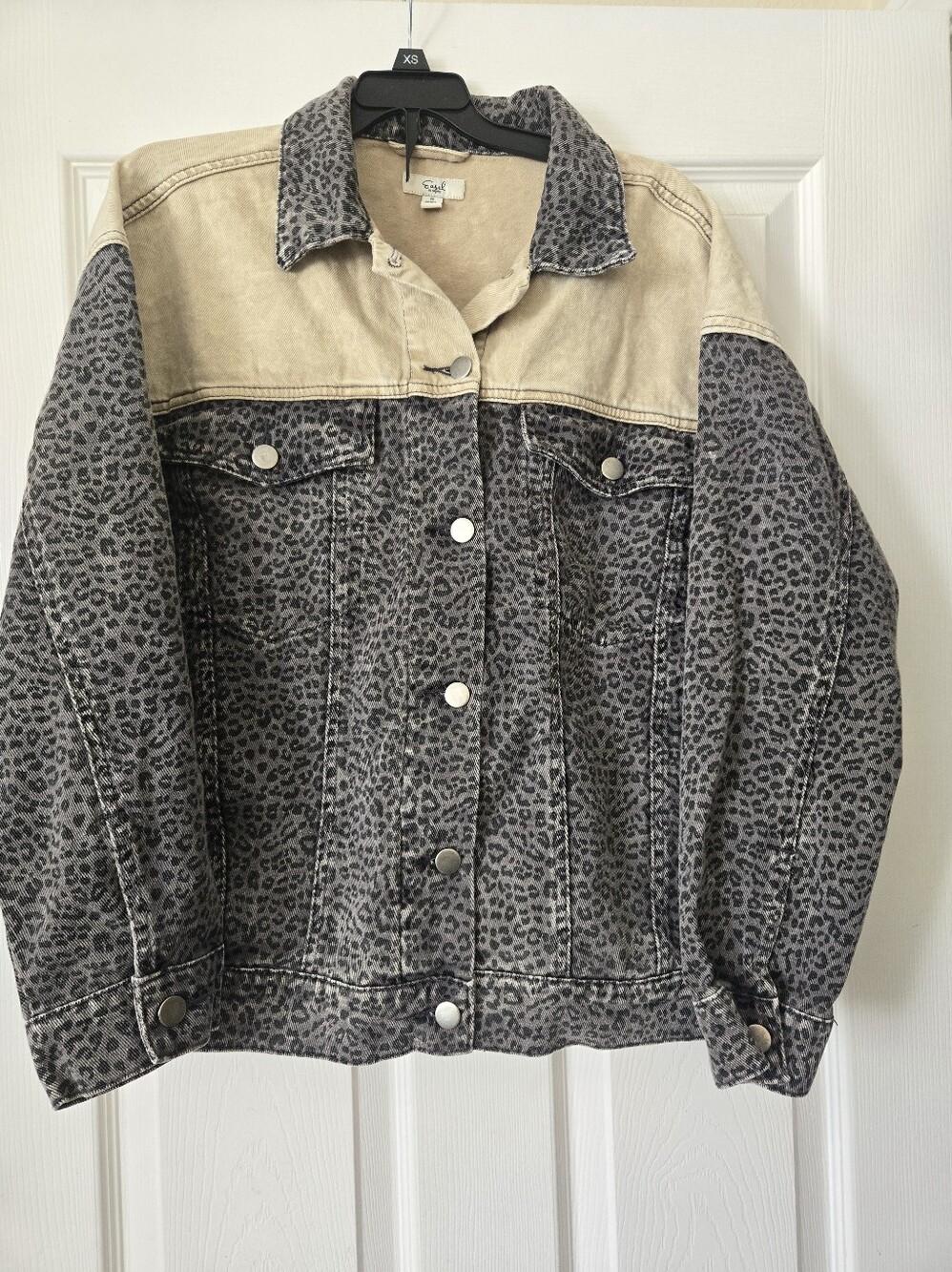 Easel Mixed Print Denim Jacket, S
